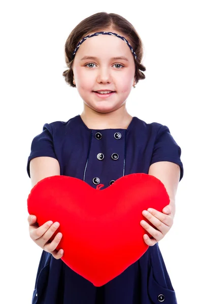 Menina com coração — Fotografia de Stock