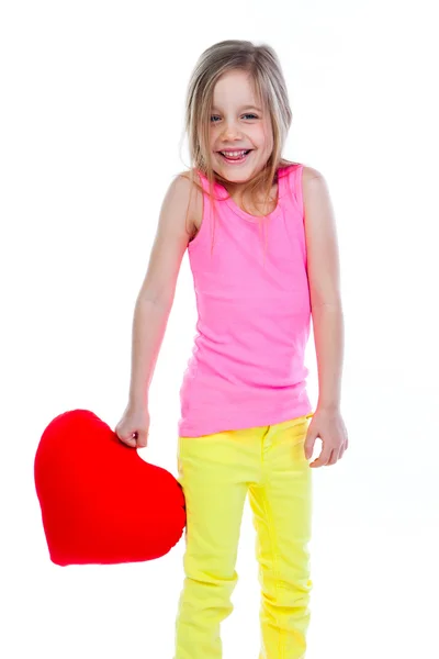 Girl with heart — Stock Photo, Image