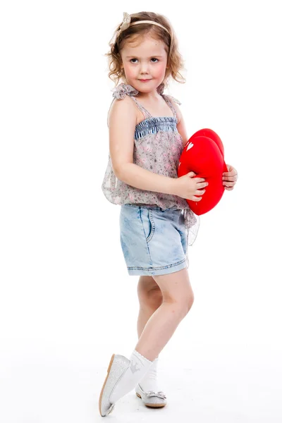 Menina com coração — Fotografia de Stock