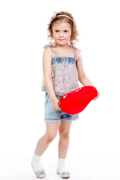 Girl with heart — Stock Photo, Image