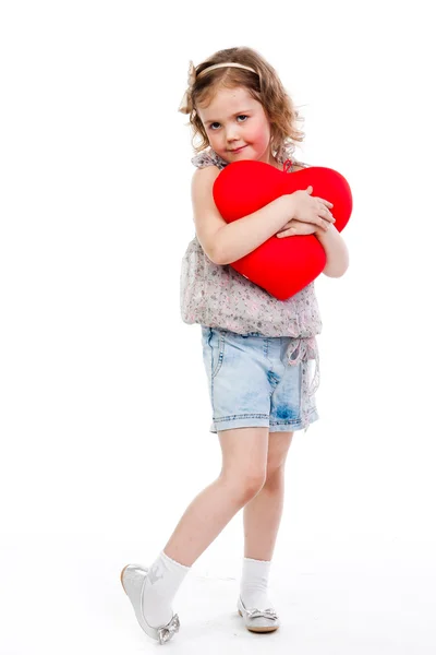 Κορίτσι με καρδιά — Φωτογραφία Αρχείου