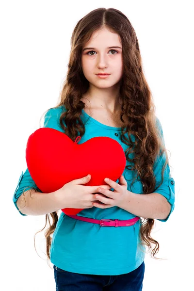 Girl with heart — Stock Photo, Image