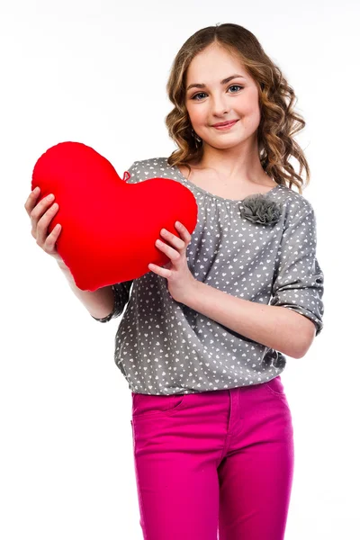 Girl with heart — Stock Photo, Image