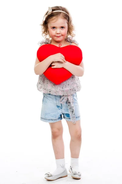 Chica con corazón — Foto de Stock
