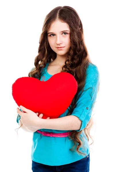 Girl with heart — Stock Photo, Image