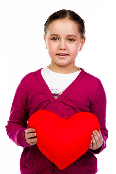 Menina com coração — Fotografia de Stock