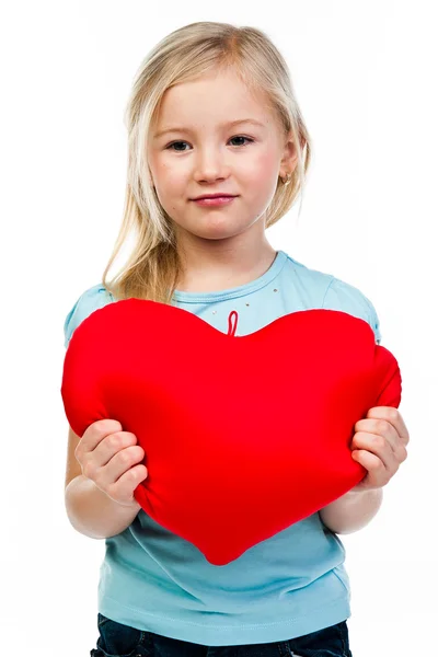 Girl with heart — Stock Photo, Image