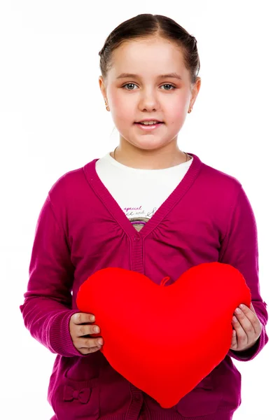 Girl with heart — Stock Photo, Image