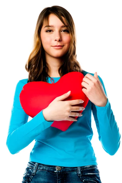 Girl with heart — Stock Photo, Image