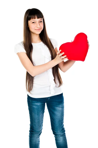 Chica con corazón —  Fotos de Stock