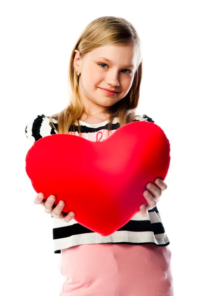 Girl with heart — Stock Photo, Image