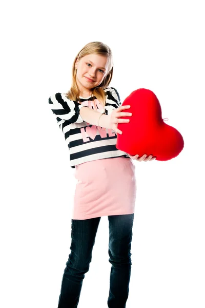 Girl with heart — Stock Photo, Image