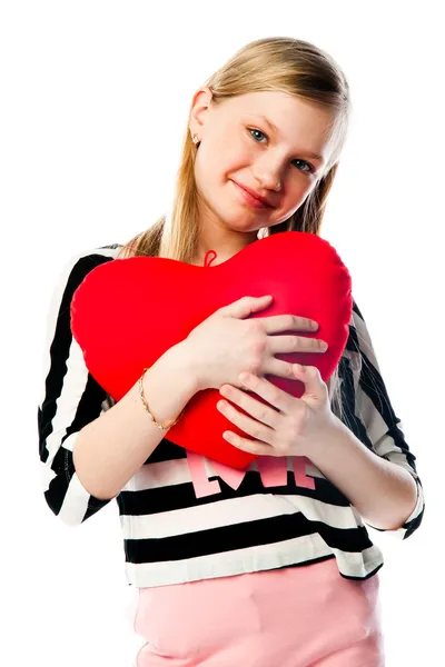 Girl with heart — Stock Photo, Image