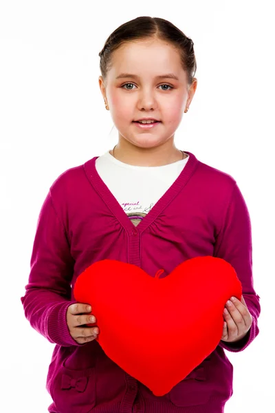 Girl with heart — Stock Photo, Image