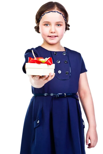 Girl with a gift — Stock Photo, Image