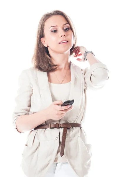 Frau telefoniert — Stockfoto