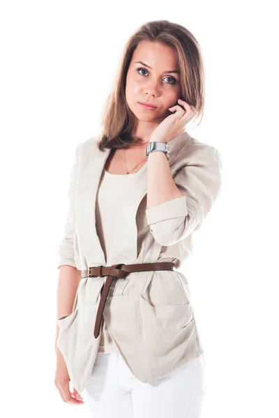 Woman talking on the phone — Stock Photo, Image