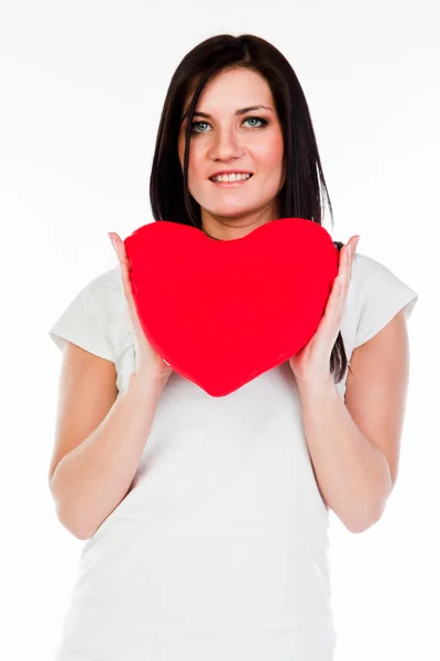 Woman with a heart Stock Image