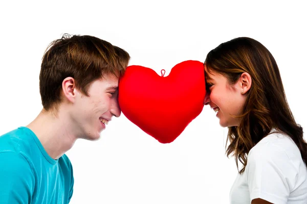 Man gives a woman the heart — Stock Photo, Image