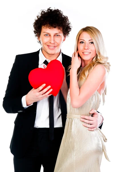 Man gives a woman the heart — Stock Photo, Image