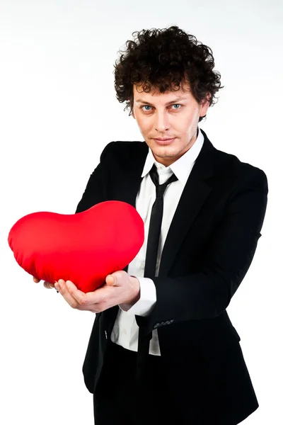 Un uomo con un cuore — Foto Stock