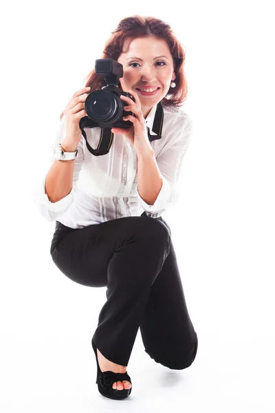 Vrouw-fotograaf — Stockfoto