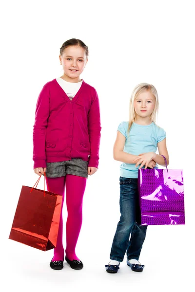Children with shopping — Stock Photo, Image