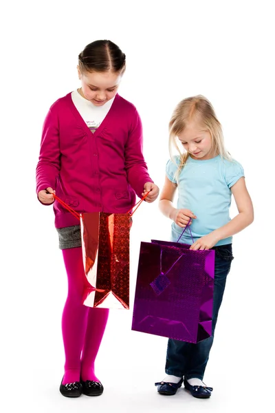 Children with shopping — Stock Photo, Image