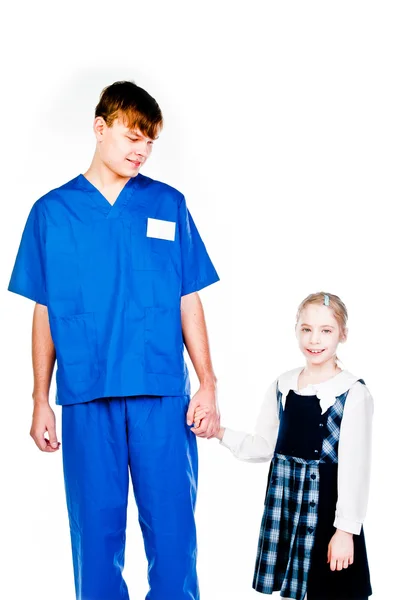 Girl and the doctor — Stock Photo, Image