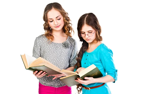 Twee meisjes lezen boeken — Stockfoto