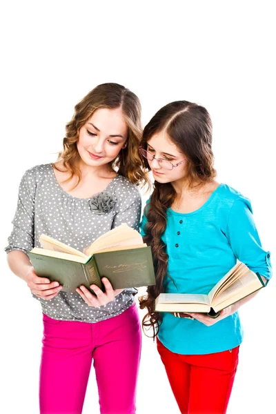 Two girls read books — Stock Photo, Image