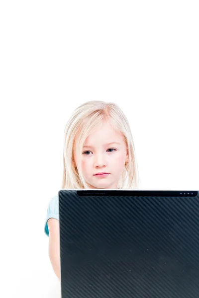 Girl with a laptop — Stock Photo, Image