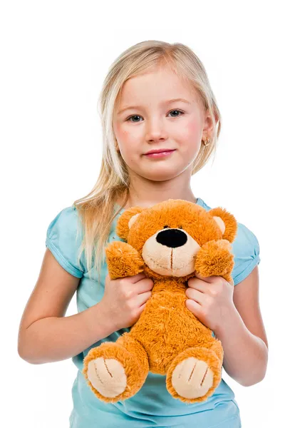 Meisje met een teddybeer — Stockfoto