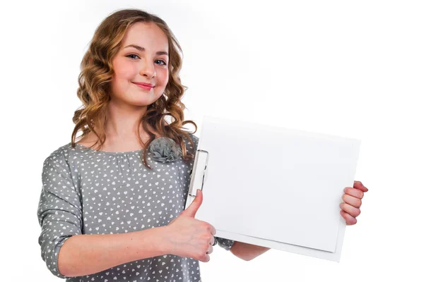 Girl with a white sheet — Stock Photo, Image