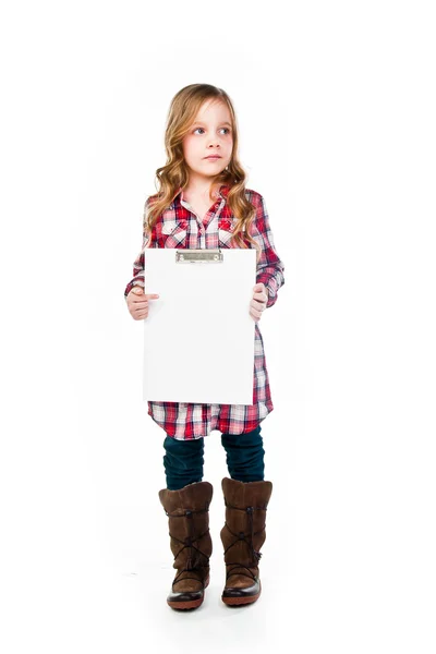 Dívka s bílým prostěradlem — Stock fotografie