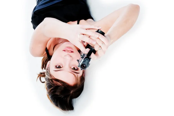 Mujer con pistola — Foto de Stock