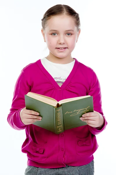 Barn med en bok — Stockfoto