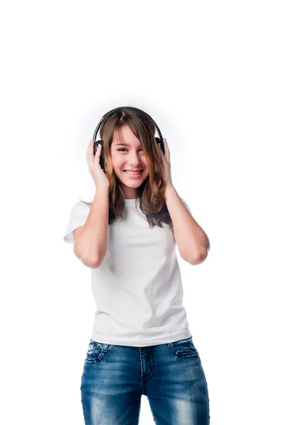 Menina ouvindo música — Fotografia de Stock