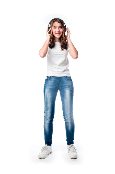 Girl listening to music — Stock Photo, Image