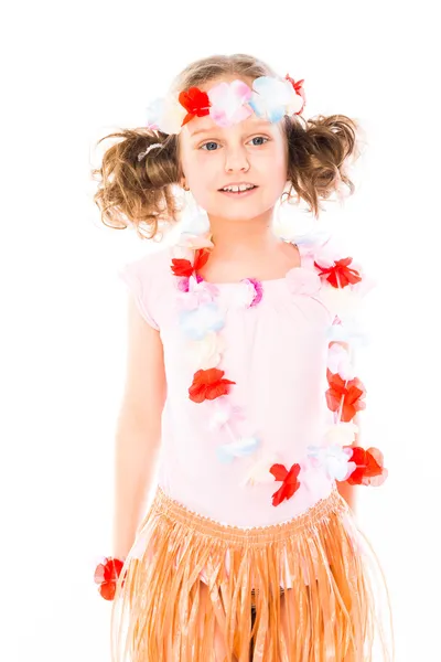 Barn i hawaiian klänning — Stockfoto