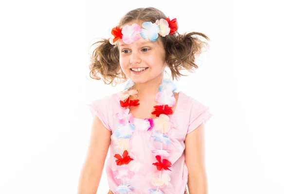 Child in Hawaiian dress — Stock Photo, Image