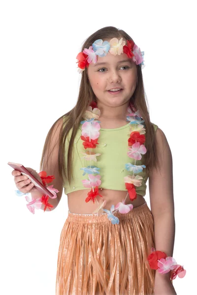 ハワイアン ドレスの子 — ストック写真