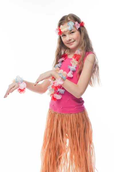 Niño en vestido hawaiano — Foto de Stock