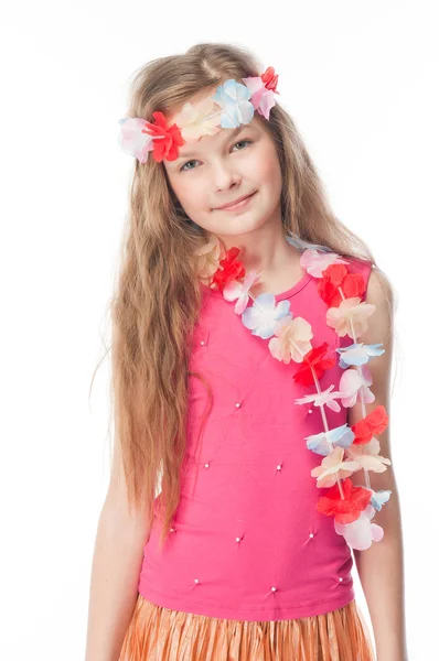 Child in Hawaiian dress — Stock Photo, Image