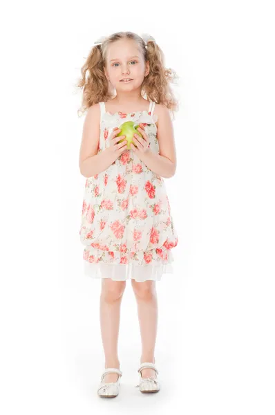 Niño con manzana —  Fotos de Stock
