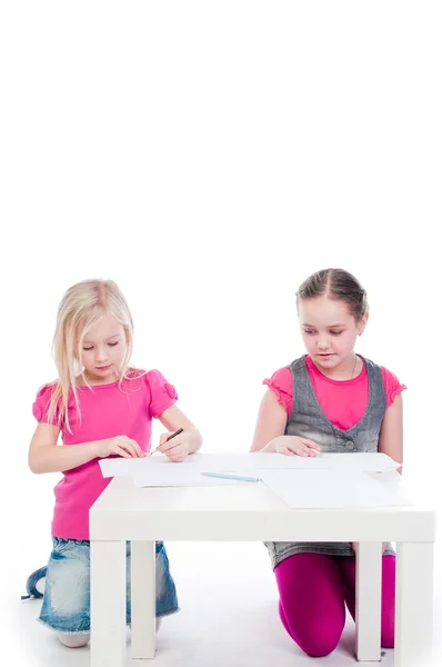 Children drawing with pencils — Stock Photo, Image