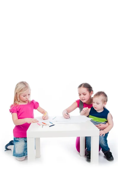 Children drawing with pencils — Stock Photo, Image