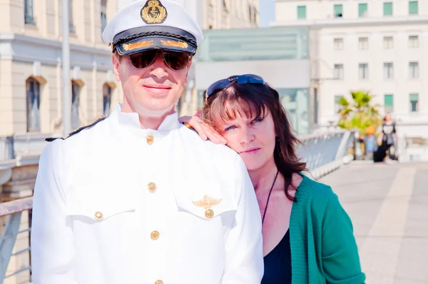 O capitão e a mulher — Fotografia de Stock