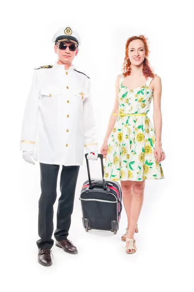 The captain and the woman — Stock Photo, Image