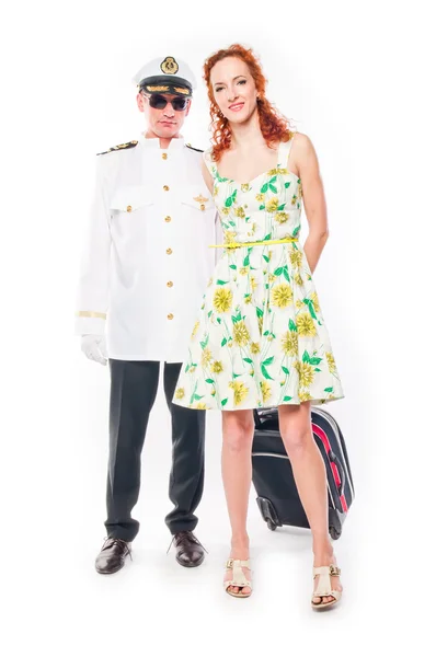 The captain and the woman — Stock Photo, Image